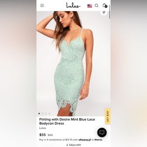 Light green lace cocktail dress from Lulus